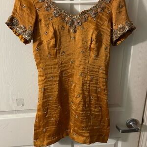 Embroidered Gold Women's dress